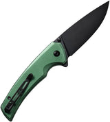 SENCUT Serene Button Lock Green S21022B-5 - D2 Tool Steel Blade Extended Tang Pocket Clip by SENCUT