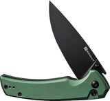 SENCUT Serene Button Lock Green S21022B-5 - D2 Tool Steel Blade Extended Tang Pocket Clip by SENCUT