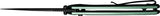 SENCUT Serene Button Lock Green S21022B-5 - D2 Tool Steel Blade Extended Tang Pocket Clip by SENCUT