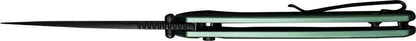 SENCUT Serene Button Lock Green S21022B-5 - D2 Tool Steel Blade Extended Tang Pocket Clip by SENCUT