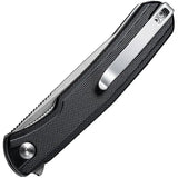 SENCUT Scitus Linerlock - D2 Tool Steel Blade, Black G10 Handle, Extended Tang, 4.5in Closed by SENCUT