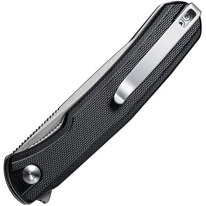 SENCUT Scitus Linerlock - D2 Tool Steel Blade, Black G10 Handle, Extended Tang, 4.5in Closed by SENCUT