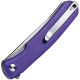 SENCUT Scitus Linerlock - Purple G10 Handle, 3.5 Inch D2 Blade, Extended Tang, Pocket Clip by SENCUT