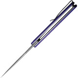 SENCUT Scitus Linerlock - Purple G10 Handle, 3.5 Inch D2 Blade, Extended Tang, Pocket Clip by SENCUT