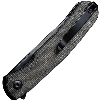 SENCUT Scitus Linerlock Green S21042-3 - D2 Tool Steel Blade With Black Stonewash Finish And Green Canvas Micarta Handle by SENCUT