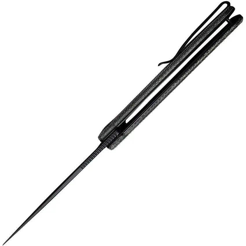 SENCUT Scitus Linerlock Green S21042-3 - D2 Tool Steel Blade With Black Stonewash Finish And Green Canvas Micarta Handle by SENCUT