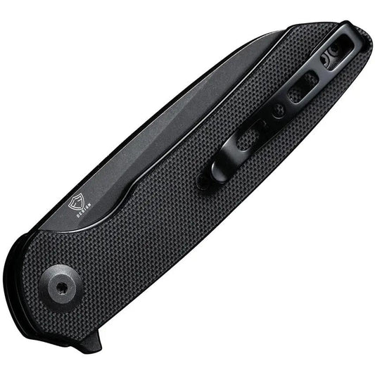 SENCUT Kyril Linerlock Black G10 Folding Knife 9Cr18MoV Sheepsfoot Blade Extended Tang Pocket Clip by SENCUT