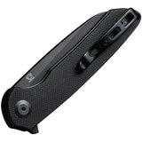 SENCUT Kyril Linerlock Black G10 Folding Knife 9Cr18MoV Sheepsfoot Blade Extended Tang Pocket Clip by SENCUT