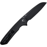 SENCUT Kyril Linerlock Black G10 Folding Knife 9Cr18MoV Sheepsfoot Blade Extended Tang Pocket Clip by SENCUT