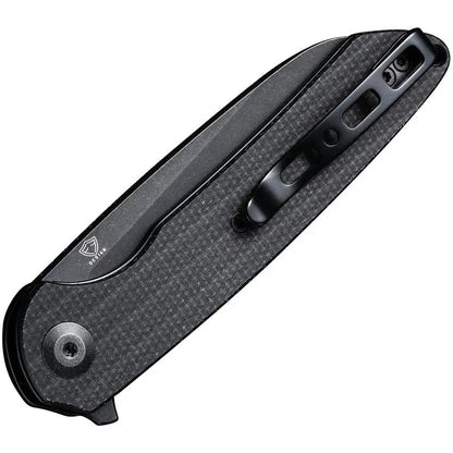 SENCUT Kyril Linerlock - Black Micarta Handle, 9Cr18MoV Blade, Extended Tang, Lanyard Hole by SENCUT