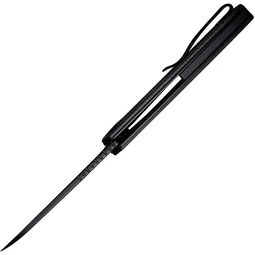 SENCUT Kyril Linerlock - Black Micarta Handle, 9Cr18MoV Blade, Extended Tang, Lanyard Hole by SENCUT