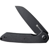 SENCUT Kyril Linerlock - Black Micarta Handle, 9Cr18MoV Blade, Extended Tang, Lanyard Hole by SENCUT