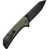 SENCUT Fritch Linerlock - Green Canvas Micarta Handle With 9Cr18MoV Blade, 4 Inch Closed by SENCUT