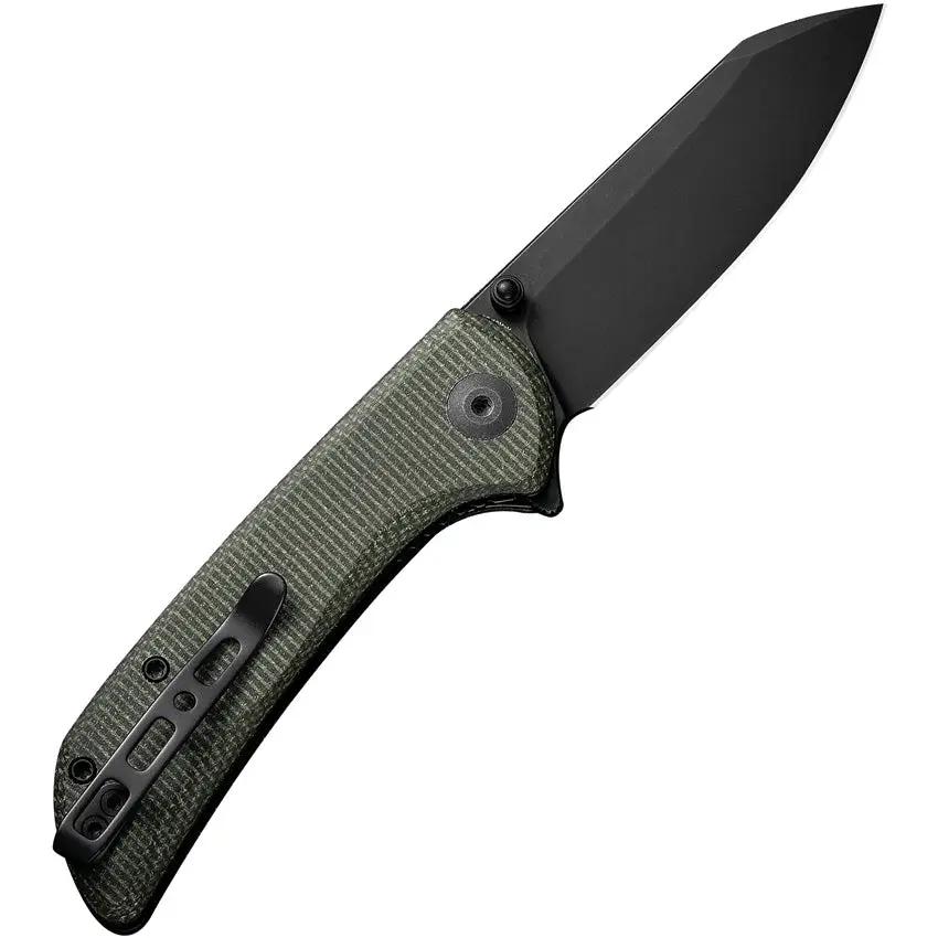 SENCUT Fritch Linerlock - Green Canvas Micarta Handle With 9Cr18MoV Blade, 4 Inch Closed by SENCUT