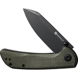 SENCUT Fritch Linerlock - Green Canvas Micarta Handle With 9Cr18MoV Blade, 4 Inch Closed by SENCUT