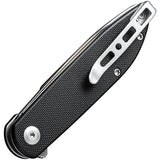 SENCUT BocII II Linerlock Knife - Satin D2 Blade Black G10 Handle Extended Tang Pocket Clip by SENCUT