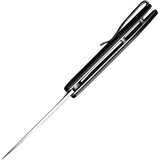 SENCUT BocII II Linerlock Knife - Satin D2 Blade Black G10 Handle Extended Tang Pocket Clip by SENCUT