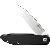 SENCUT BocII II Linerlock Knife - Satin D2 Blade Black G10 Handle Extended Tang Pocket Clip by SENCUT