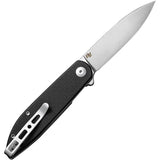 SENCUT BocII II Linerlock Knife - Satin D2 Blade Black G10 Handle Extended Tang Pocket Clip by SENCUT