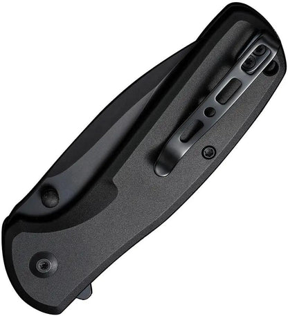 SENCUT ArcBlast Button Lock Knife - Black Stonewash 9Cr18MoV Blade Aluminum Handle by SENCUT