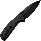SENCUT ArcBlast Button Lock Knife - Black Stonewash 9Cr18MoV Blade Aluminum Handle by SENCUT