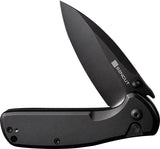 SENCUT ArcBlast Button Lock Knife - Black Stonewash 9Cr18MoV Blade Aluminum Handle by SENCUT