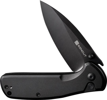 SENCUT ArcBlast Button Lock Knife - Black Stonewash 9Cr18MoV Blade Aluminum Handle by SENCUT