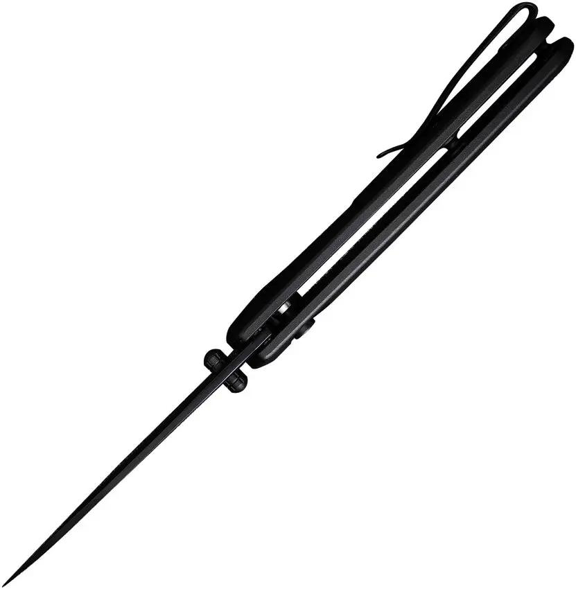 SENCUT ArcBlast Button Lock Knife - Black Stonewash 9Cr18MoV Blade Aluminum Handle by SENCUT