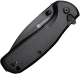 SENCUT ArcBlast Button Lock Knife - Black Stonewash 9Cr18MoV Blade Aluminum Handle by SENCUT