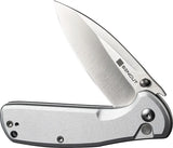 SENCUT ArcBlast Button Lock Knife - Satin Finish 3 Inch 9Cr18MoV Blade Aluminum Handle by SENCUT