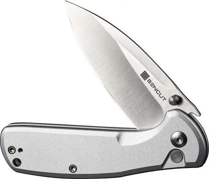 SENCUT ArcBlast Button Lock Knife - Satin Finish 3 Inch 9Cr18MoV Blade Aluminum Handle by SENCUT