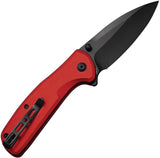 SENCUT ArcBlast Button Lock Knife - Red Aluminum Handle With 9Cr18MoV Blade 4 Inch Closed Thumb Stud Lanyard Hole by SENCUT