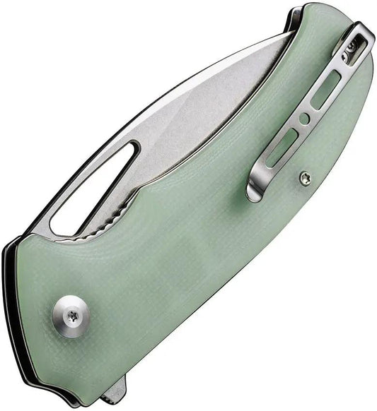 SENCUT Phantara Linerlock Jade S23014-2 - Jade G10 Handle, 9Cr18MoV Blade, Stonewash Finish by SENCUT