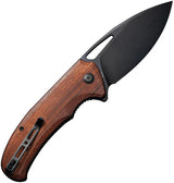 SENCUT Phantara Linerlock Wood Knife - 9Cr18MoV Drop Point Blade, 5 Inch Closed, Brown Wood Handle by SENCUT
