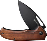 SENCUT Phantara Linerlock Wood Knife - 9Cr18MoV Drop Point Blade, 5 Inch Closed, Brown Wood Handle by SENCUT