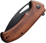 SENCUT Phantara Linerlock Wood Knife - 9Cr18MoV Drop Point Blade, 5 Inch Closed, Brown Wood Handle by SENCUT
