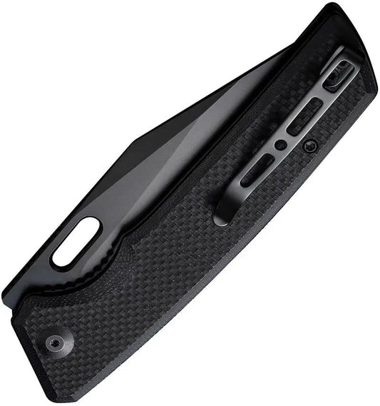 SENCUT GlideStrike Linerlock Knife - Black Stonewashed 9Cr18MoV Blade G10 Handle Thumb Pull by SENCUT