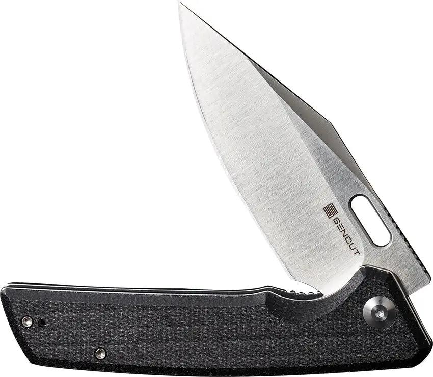 SENCUT GlideStrike Liner Lock Satin 9Cr18MoV Blade Black G10 Handle Thumb Pull Pocket Clip EDC Knife Storage Case by SENCUT
