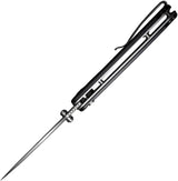 SENCUT Pulsewave Button Lock Black S230321 - Satin 9Cr18MoV Blade With Black G10 Handle And Pocket Clip by SENCUT