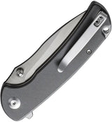 SENCUT Pulsewave Button Lock Gray S230322 - Satin 9Cr18MoV Blade With G10 Handle And Pocket Clip by SENCUT