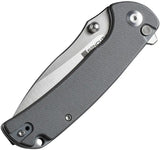 SENCUT Pulsewave Button Lock Gray S230322 - Satin 9Cr18MoV Blade With G10 Handle And Pocket Clip by SENCUT