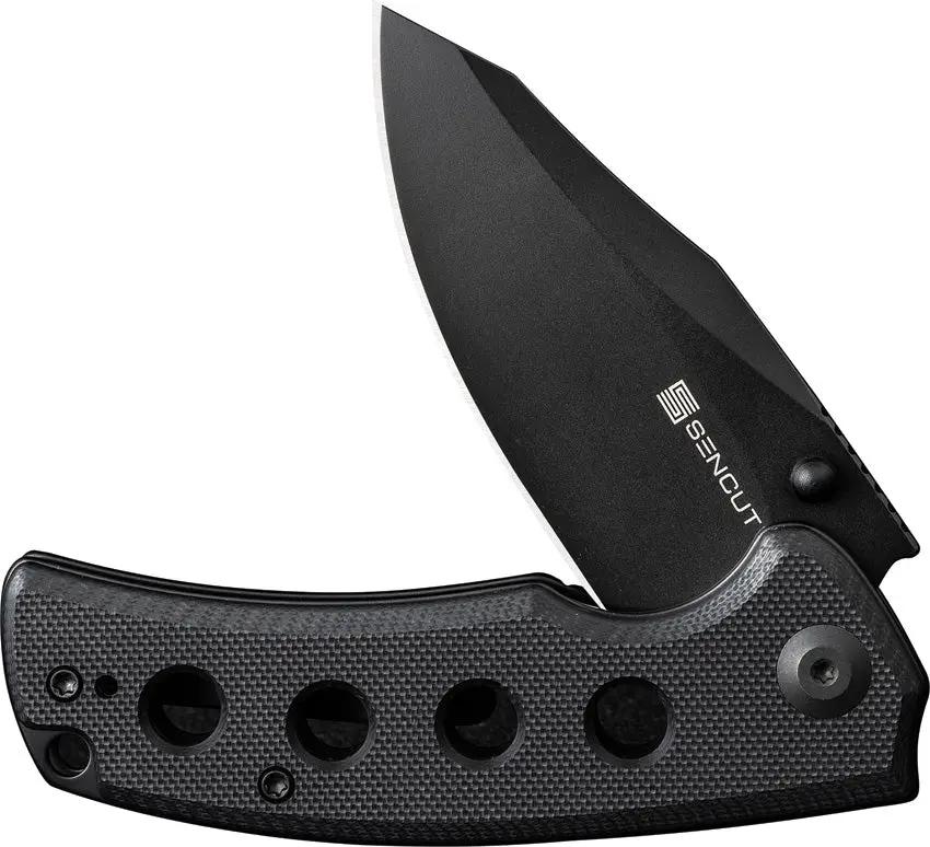 SENCUT Excalis Linerlock Knife - 9Cr18MoV Stainless Blade With Black G10 Handle And Reverse Tanto by SENCUT