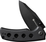 SENCUT Excalis Linerlock Knife - 9Cr18MoV Stainless Blade With Black G10 Handle And Reverse Tanto by SENCUT