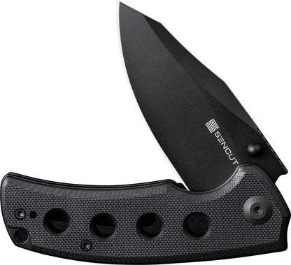SENCUT Excalis Linerlock Knife - 9Cr18MoV Stainless Blade With Black G10 Handle And Reverse Tanto by SENCUT