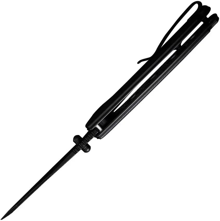 SENCUT Excalis Linerlock Knife - 9Cr18MoV Stainless Blade With Black G10 Handle And Reverse Tanto by SENCUT
