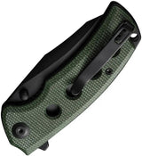 SENCUT Excalis Linerlock Green Micarta Handle - 3 Inch Reverse Tanto 9Cr18MoV EDC Knife by SENCUT