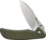 SENCUT Borzam Linerlock - OD Green G10 Handle Satin 9Cr18MoV Blade Extended Tang by SENCUT