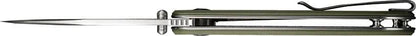 SENCUT Borzam Linerlock - OD Green G10 Handle Satin 9Cr18MoV Blade Extended Tang by SENCUT