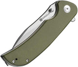 SENCUT Borzam Linerlock - OD Green G10 Handle Satin 9Cr18MoV Blade Extended Tang by SENCUT