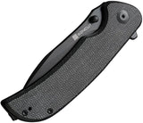 SENCUT Borzam Linerlock Knife - Black Micarta Handle, 9Cr18MoV Blade, Extended Tang, Pocket Clip by SENCUT